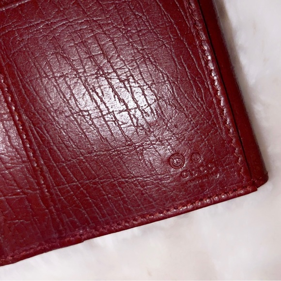 🆕GUCCI Red Leather GG Stud Interlocking Wallet - Picture 11 of 12